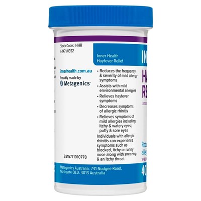 Inner Health Hayfever Relief Probiotic 40 Capsules