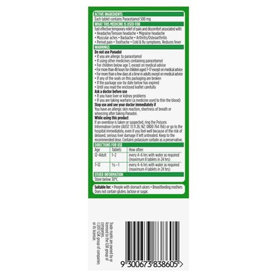Panadol 20 Tablets