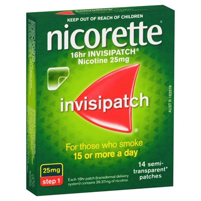 Nicorette 16hr Invisipatch Step 1 25mg 14 Pack