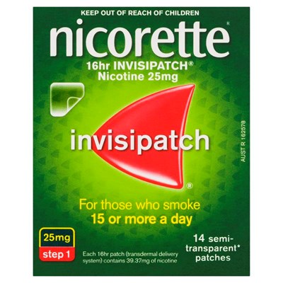 Nicorette 16hr Invisipatch Step 1 25mg 14 Pack