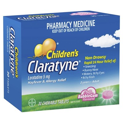 Claratyne Children's Bubblegum 30 Chewable Tablets