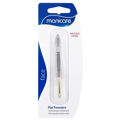 Manicare Gold Tipped Flat Tweezers