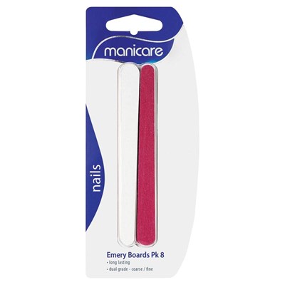 Manicare Emery Boards Coarse/Fine 120mm 8 Pack