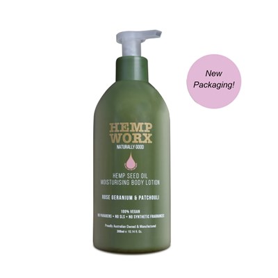 Hemp Worx Rose Geranium & Patchouli Body Lotion 300mL