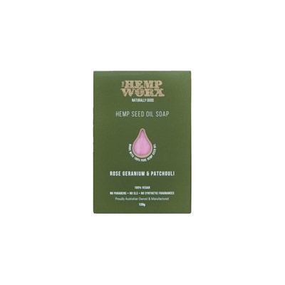 Hemp Worx Rose Geranium & Patchouli Soap 120g