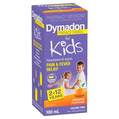 Dymadon Paracetamol for Kids 2-12 Yrs Orange 100mL