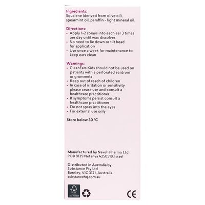 BioRevive CleanEars Kids Earwax Removal Spray 30mL