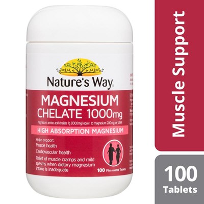 Nature's Way Magnesium Chelate 1000mg 100 Tablets