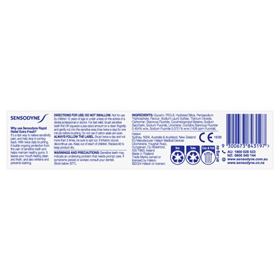 Sensodyne Sensitive Teeth Pain Rapid Relief Extra Fresh Toothpaste 100g
