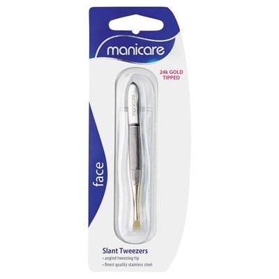 Manicare Slant Tweezers Gold Tipped