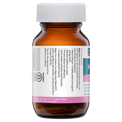 Ethical Nutrients Mega Iron with Activated B Vitamins 30 Capsules
