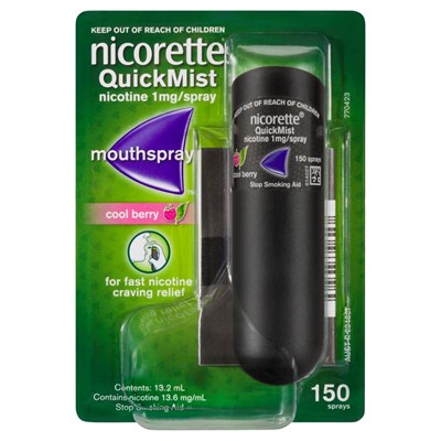 Nicorette QuickMist Mouth Spray Cool Berry 150 Sprays