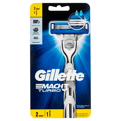 Gillette Mach 3 Turbo Razor with Cartridge 2 Pack