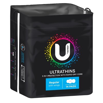 Kotex U U/Thn Reg Wng 14 Pk
