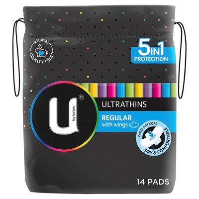 Kotex U U/Thn Reg Wng 14 Pk