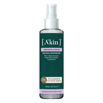A'kin Geranium & Cedarwood Natural Spray Deodorant 150mL