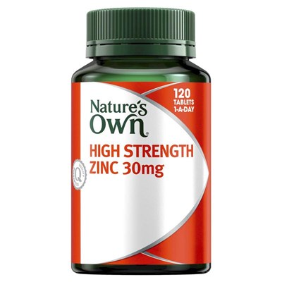 Nature's Own High Strength Zinc 30mg 120 Tablets