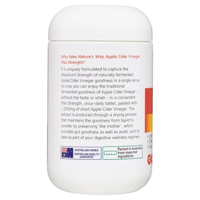 Nature's Way Superfoods Apple Cider Vinegar Max 1200mg 90 Tablets