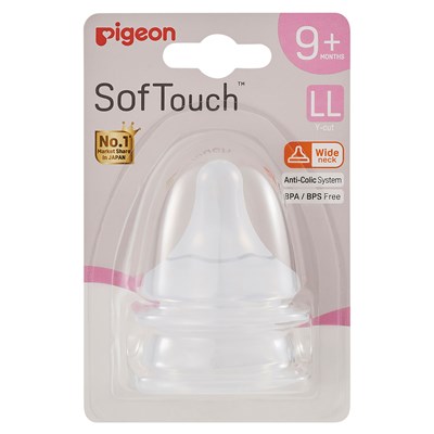 Pigeon Softouch Peristaltic Plus Wide Neck Teat LL 2 Pack
