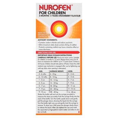 Nurofen For Children 3months-5years Strawberry 100mL
