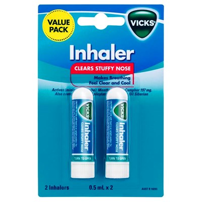 Vicks Inhaler Nasal Decongestant 2 Pack