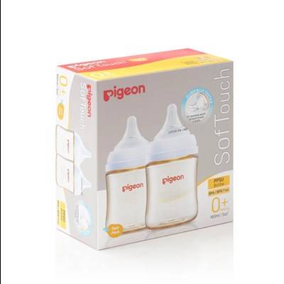 Pigeon SofTouch Bottle PPSU Wide Neck 160ml Twin Pack