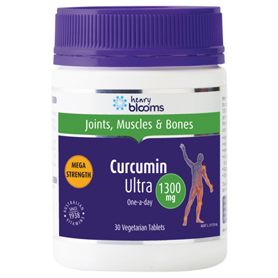 Henry Blooms Curcumin Ultra 1300mg 30 Vegetarian Tablets