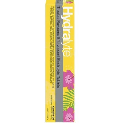 Hydralyte Tropical Flavoured Effervescent Electrolyte Tablets 20 Pack