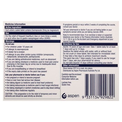 Zanzole 20mg Once a Day 7 Tablets