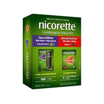 Nicorette Combination Value Kit Quick Mist And Invisipatch