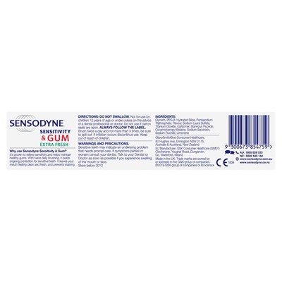Sensodyne Sensitivity & Gum Extra Fresh Toothpaste 100g