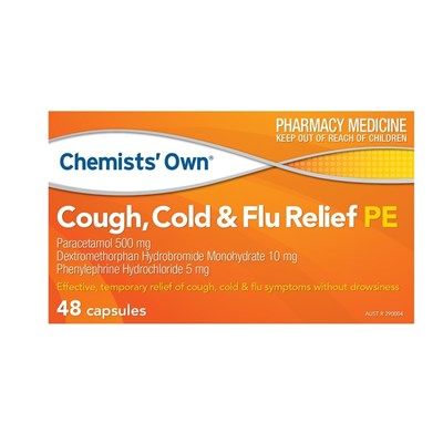 Chemists' Own Cough, Cold & Flu Relief PE 48 Capsules
