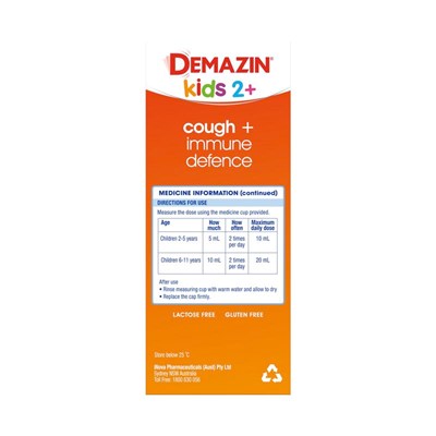 Demazin Kids Cough and Immune Defence Syrup 200mL