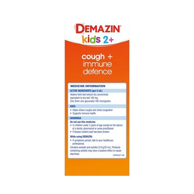 Demazin Kids Cough and Immune Defence Syrup 200mL