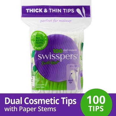 Swisspers Dual Cosmetic Tips Paper Stems 100 Pack
