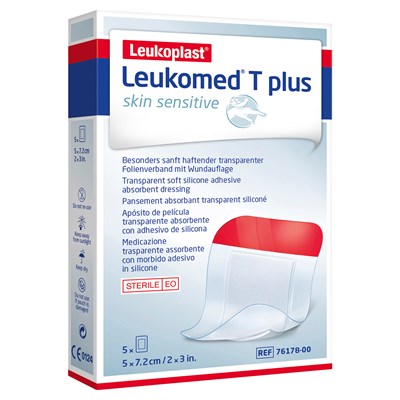 Leukomed T Plus Skin Sensitive 5cm x 7.2cm 5 Pack