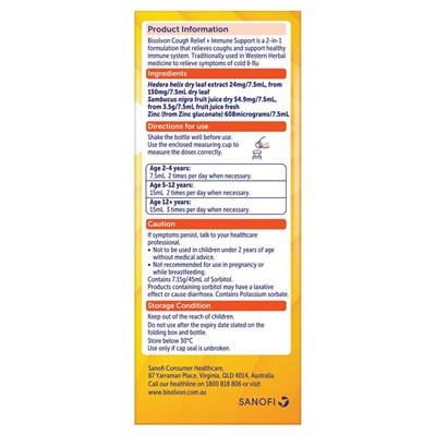 Bisolvon Cough + Immune 200ml