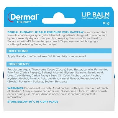 Dermal Therapy Lip Balm Paw Paw 10g