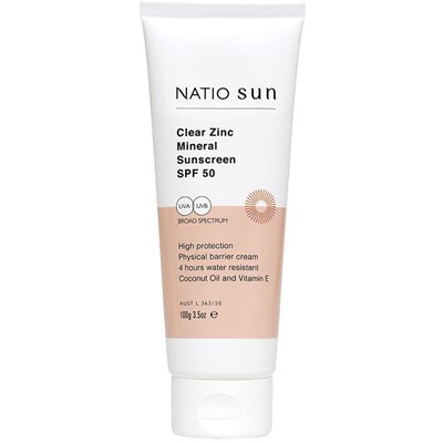 Natio Clear Zinc Mineral Sunscreen SPF50 100g