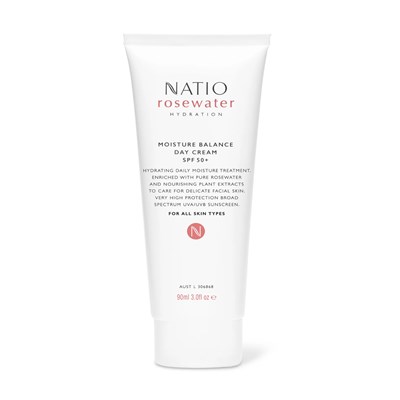 Natio Rosewater Hydration Moisture Balance Day Cream SPF 50+ 90mL