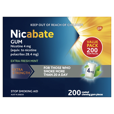 Nicabate Extra Fresh Mint Gum 4mg 200 Pack