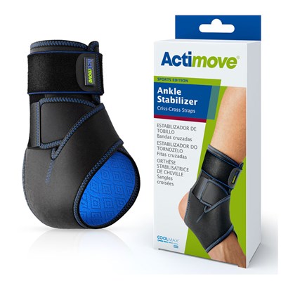 Actimove Sport Ankle Stabilizer Criss Cross Straps Universal Black