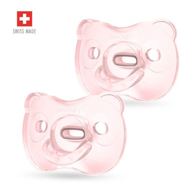 Medela Baby Soft Silicone Soother Duo Pink 6-18 Months 2 Pack