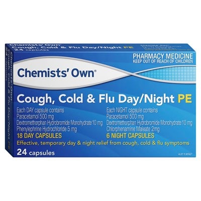 Chemists' Own Cold Flu & Cough Day & Night 24 Capsules