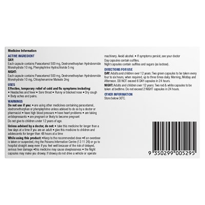Chemists' Own Cold Flu & Cough Day & Night 24 Capsules