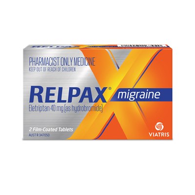 Relpax Mirgraine Relief 40mg 2 Tablets