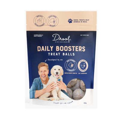 Drool by Dr Chris Brown Daily Booster Dog treat balls 110g