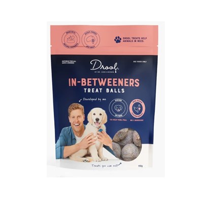 Drool by Dr Chris Brown In-Betweeners Dog treat balls 110g