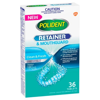 Polident Retainer & Mouthguard Daily Cleanser 36 Tablets