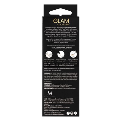 Glam by Manicare Press On Nails Short Square French Pink Kit